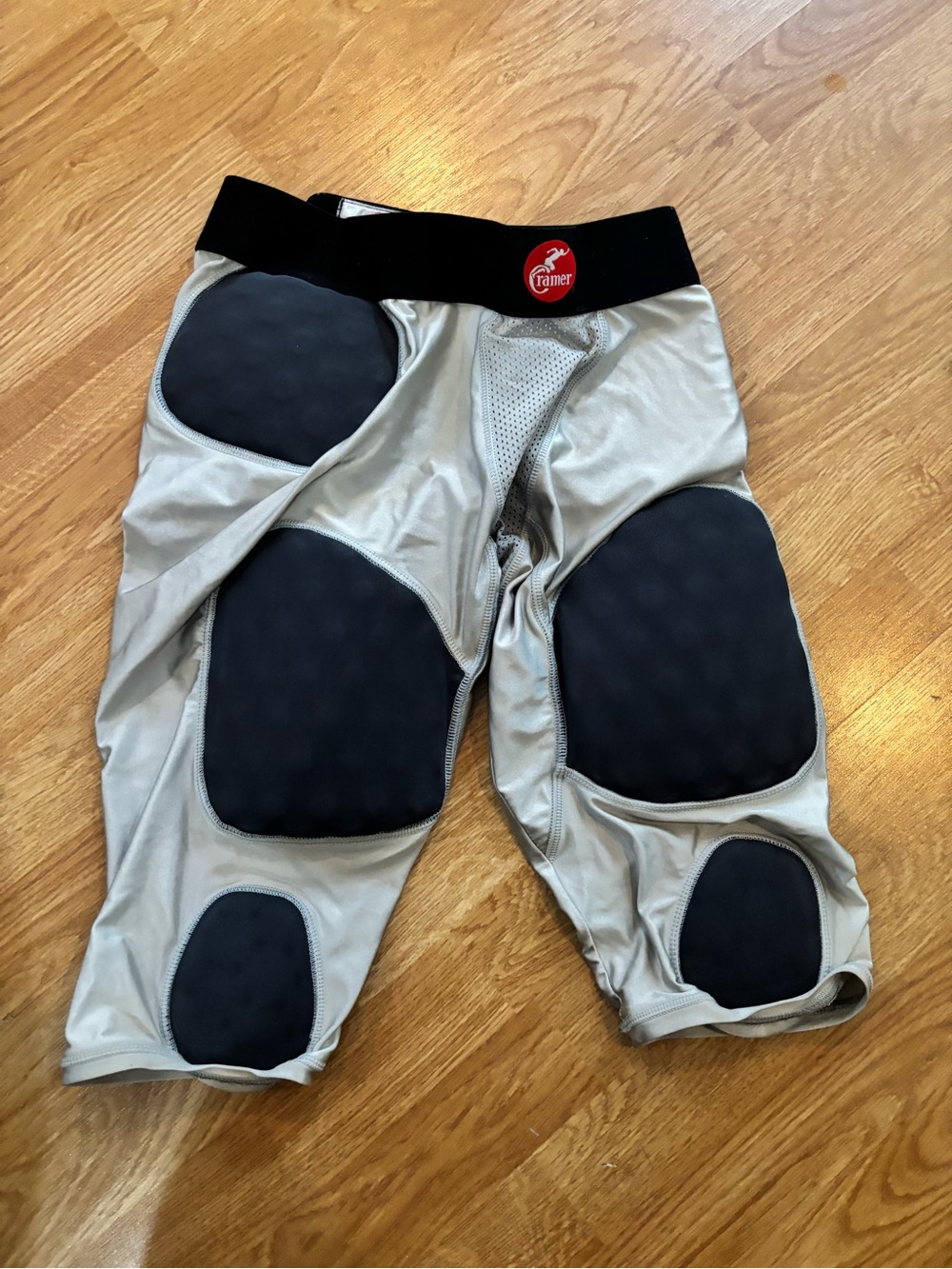 Crabler Padded Compression Shorts with Knee Pads - Gray & Black